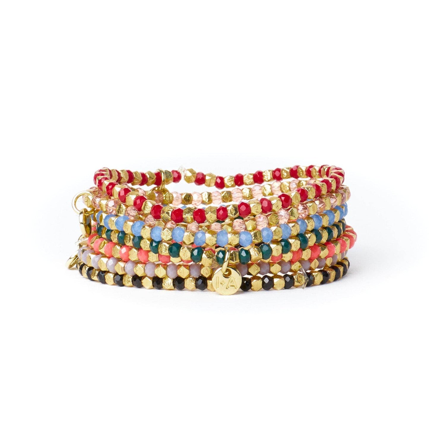 Louise Crystal Stretch Bracelet Blush + Gold Wholesale