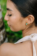 Sculpted Porcelain Studs, Turquoise