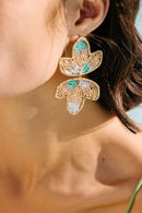 Beaded Lotus Earrings