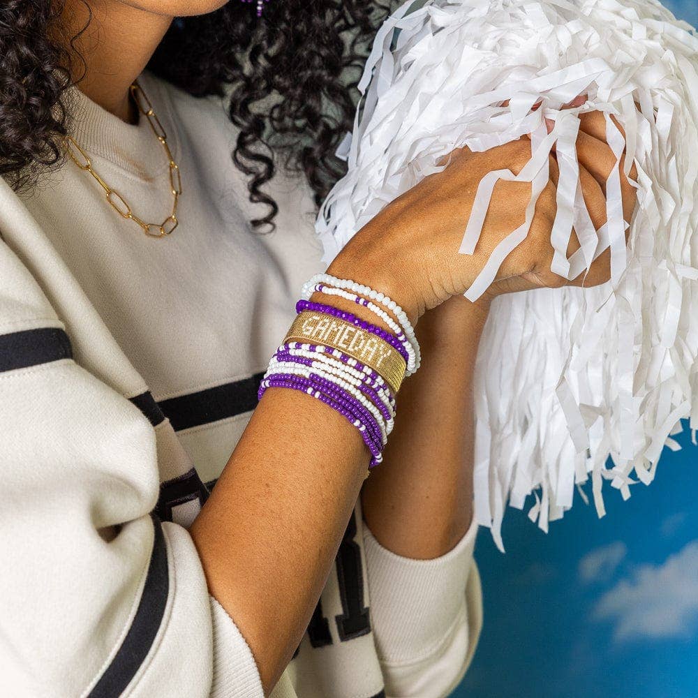 Game Day Adjustable Beaded Bracelet Gold Wholesale