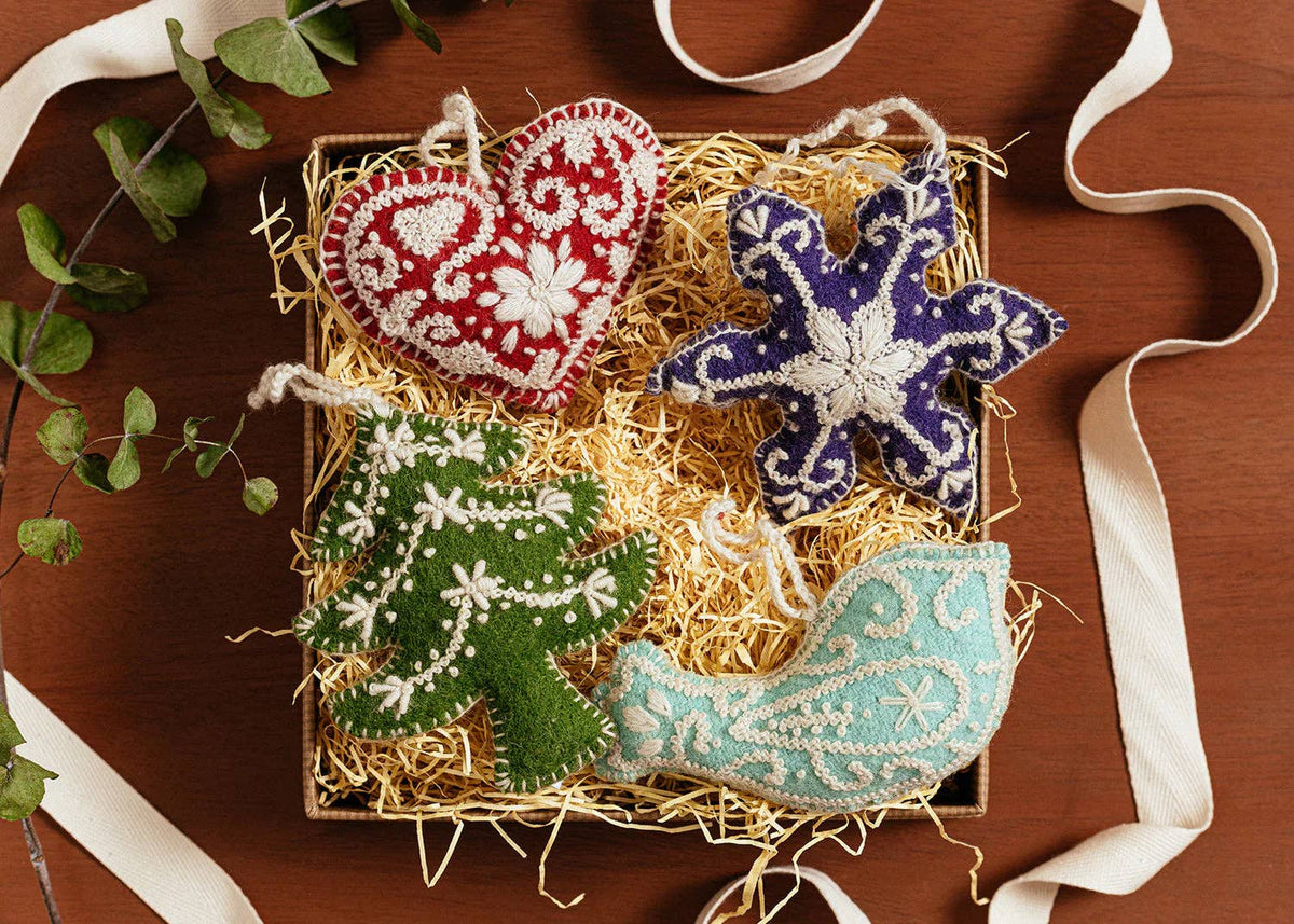 Embroidered Holiday Ornaments
