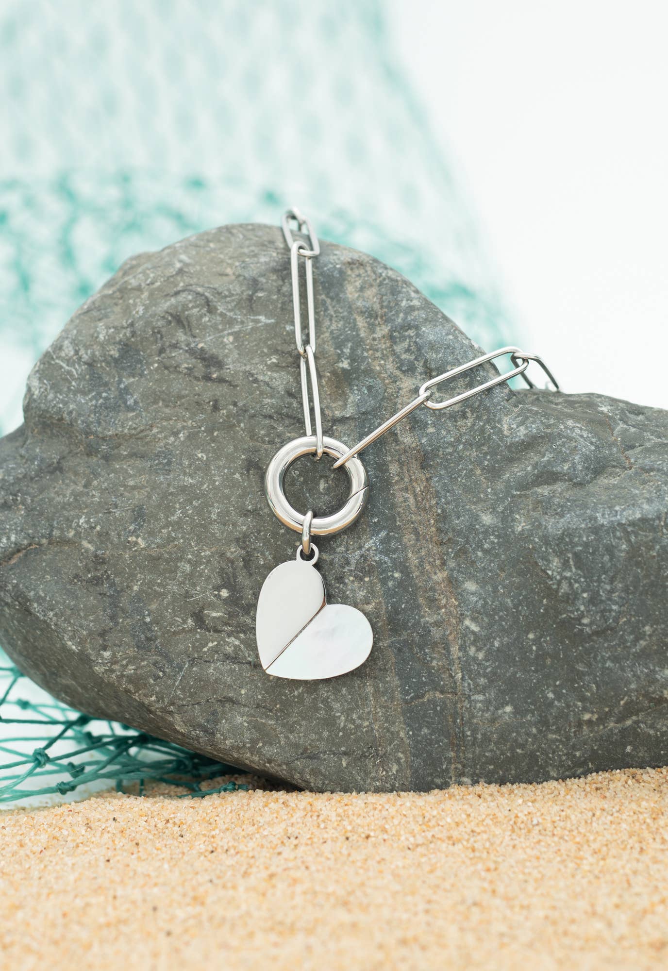 Heart of Mary Necklace Silver