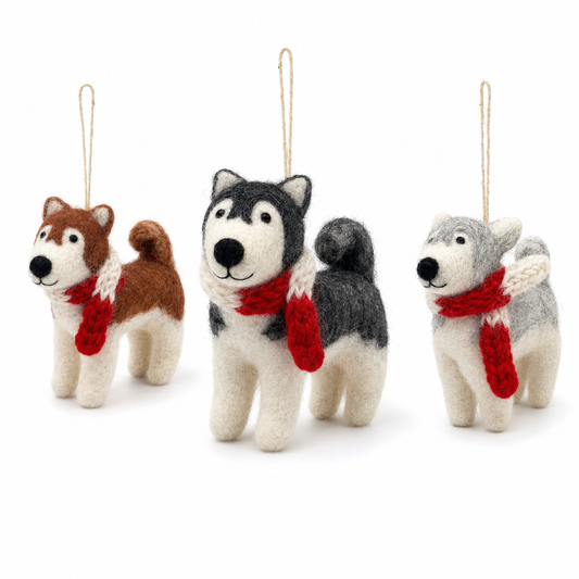 Felt Husky Ornament