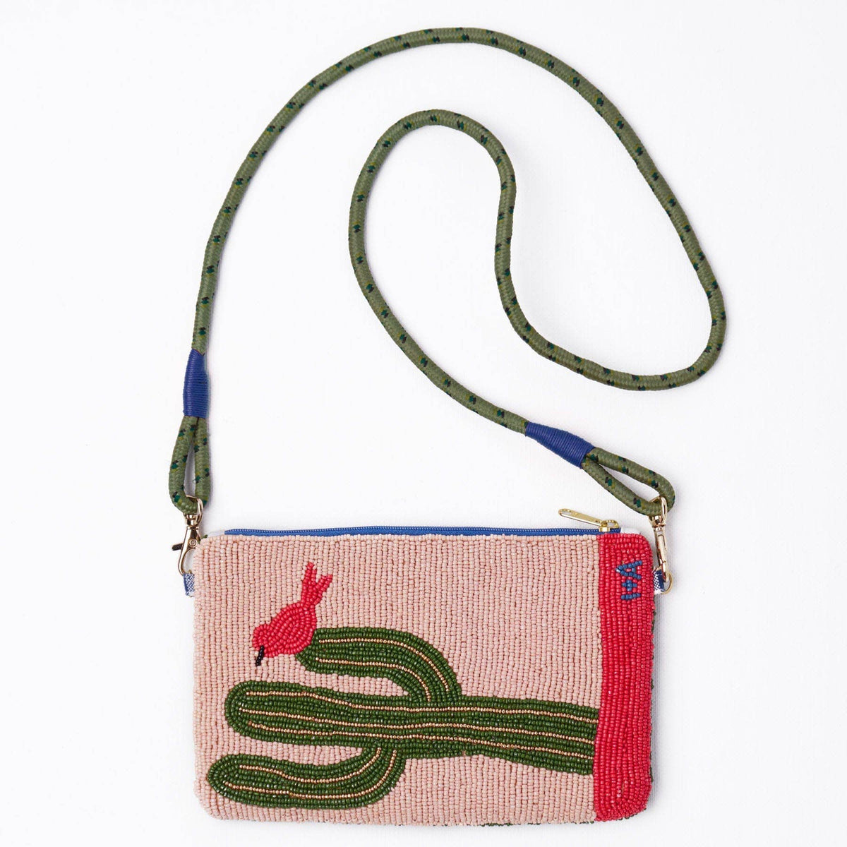 Leila Red Boots Seed Bead Clutch With Strap Wholesale