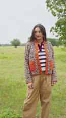 Reversible Quilted Jacket, Giraffe