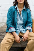Reversible Quilted Jacket, Azul