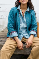 Reversible Quilted Jacket, Azul
