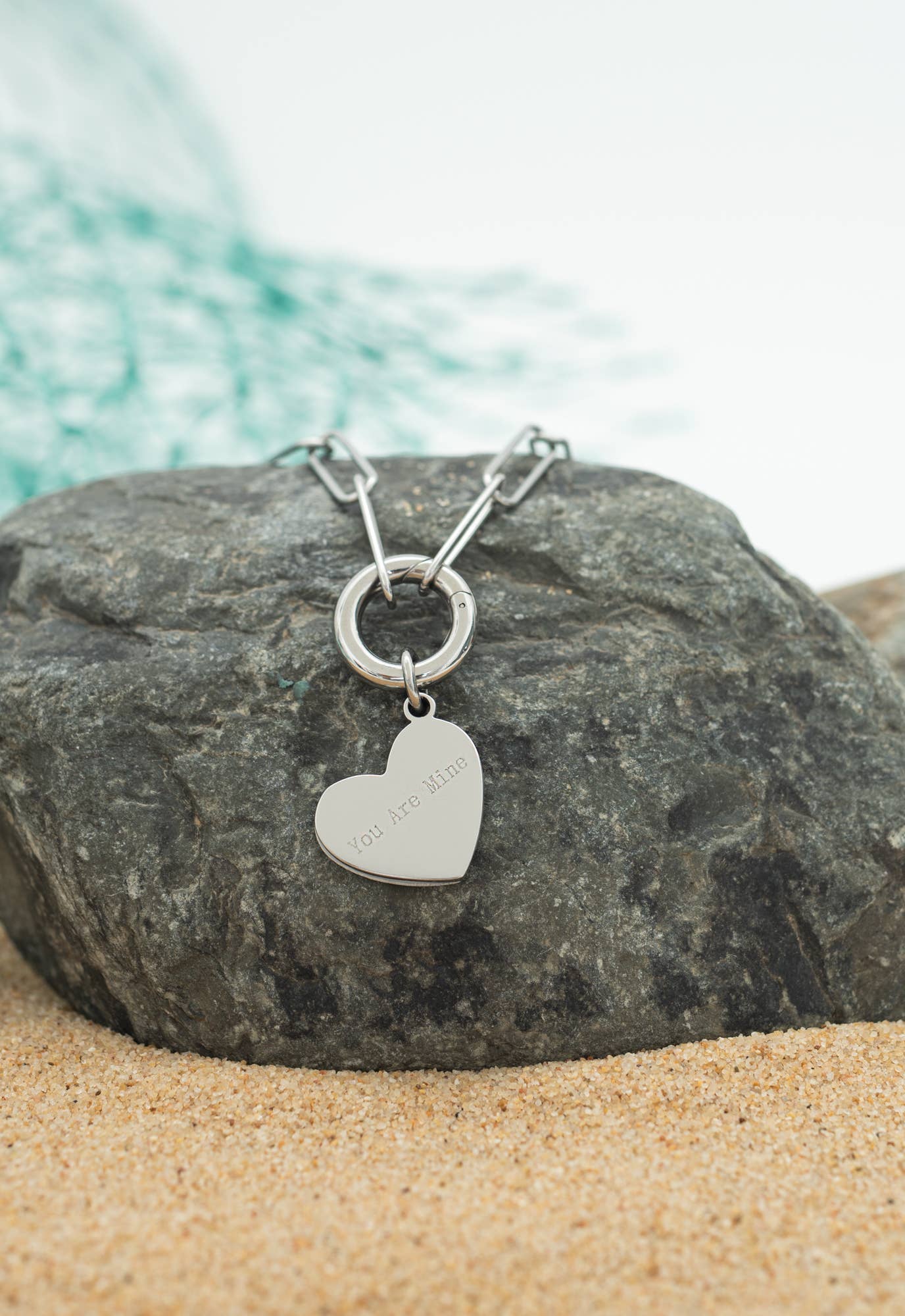 Heart of Mary Necklace Silver