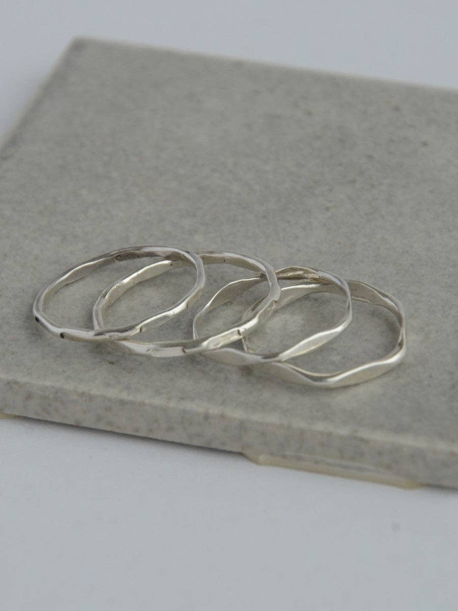 Sterling Stacking Rings - Waves