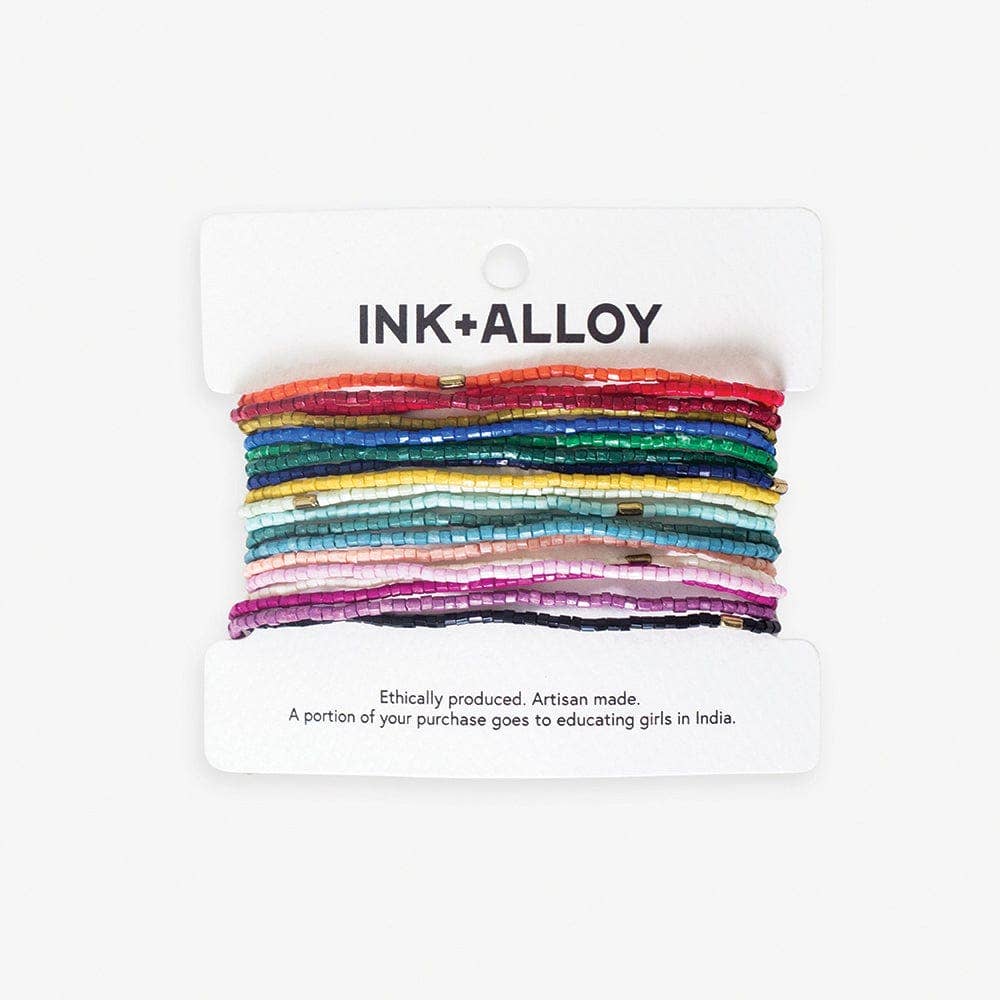 Chelsea 18 Strand Luxe Beaded Stretch Bracelet Set Multicolor Wholesale