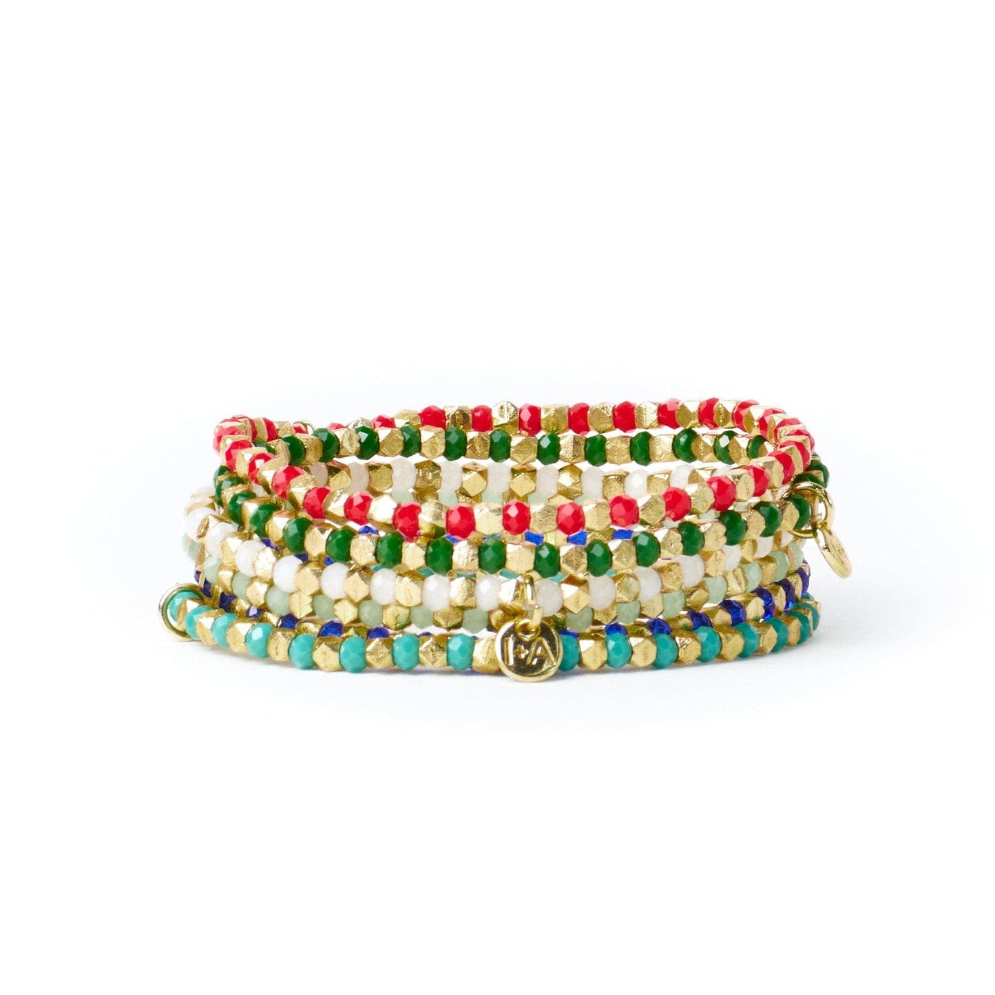 Louise Crystal Stretch Bracelet White + Gold Wholesale