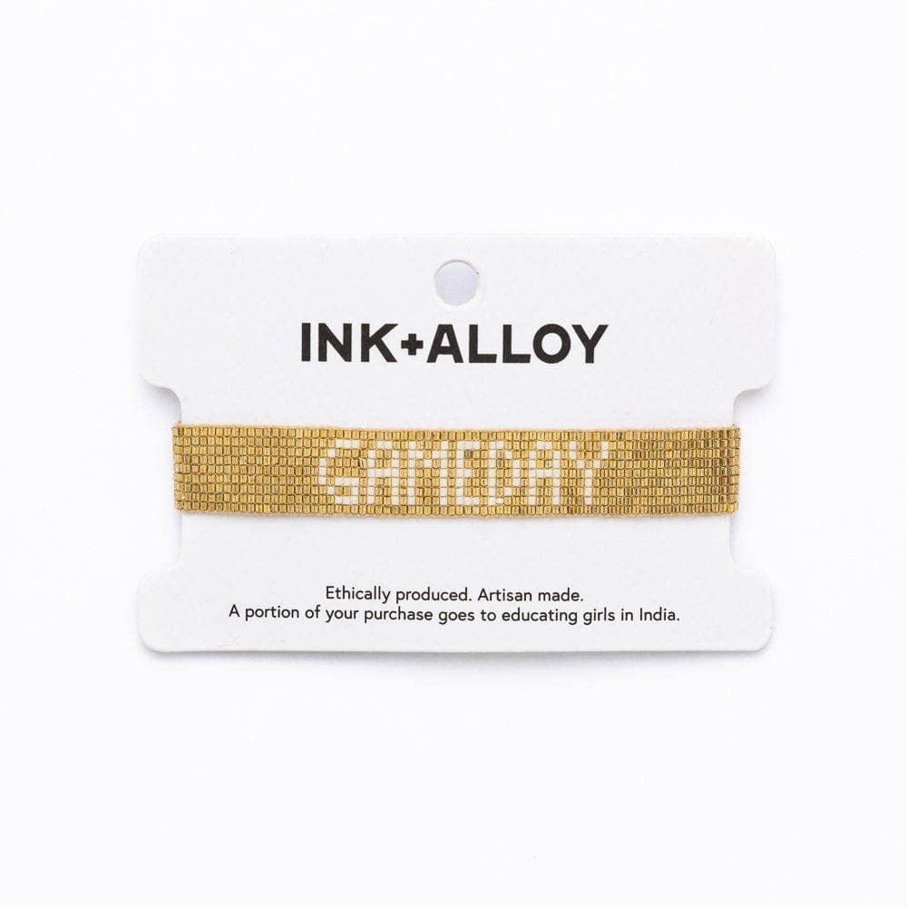 Game Day Adjustable Beaded Bracelet Gold Wholesale
