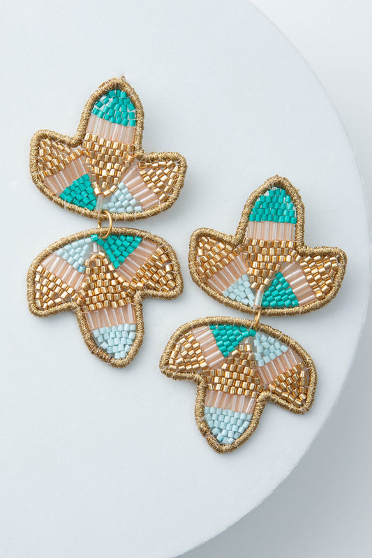 Beaded Lotus Earrings