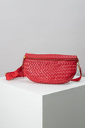Red Essential Crossbody, Woven Leather