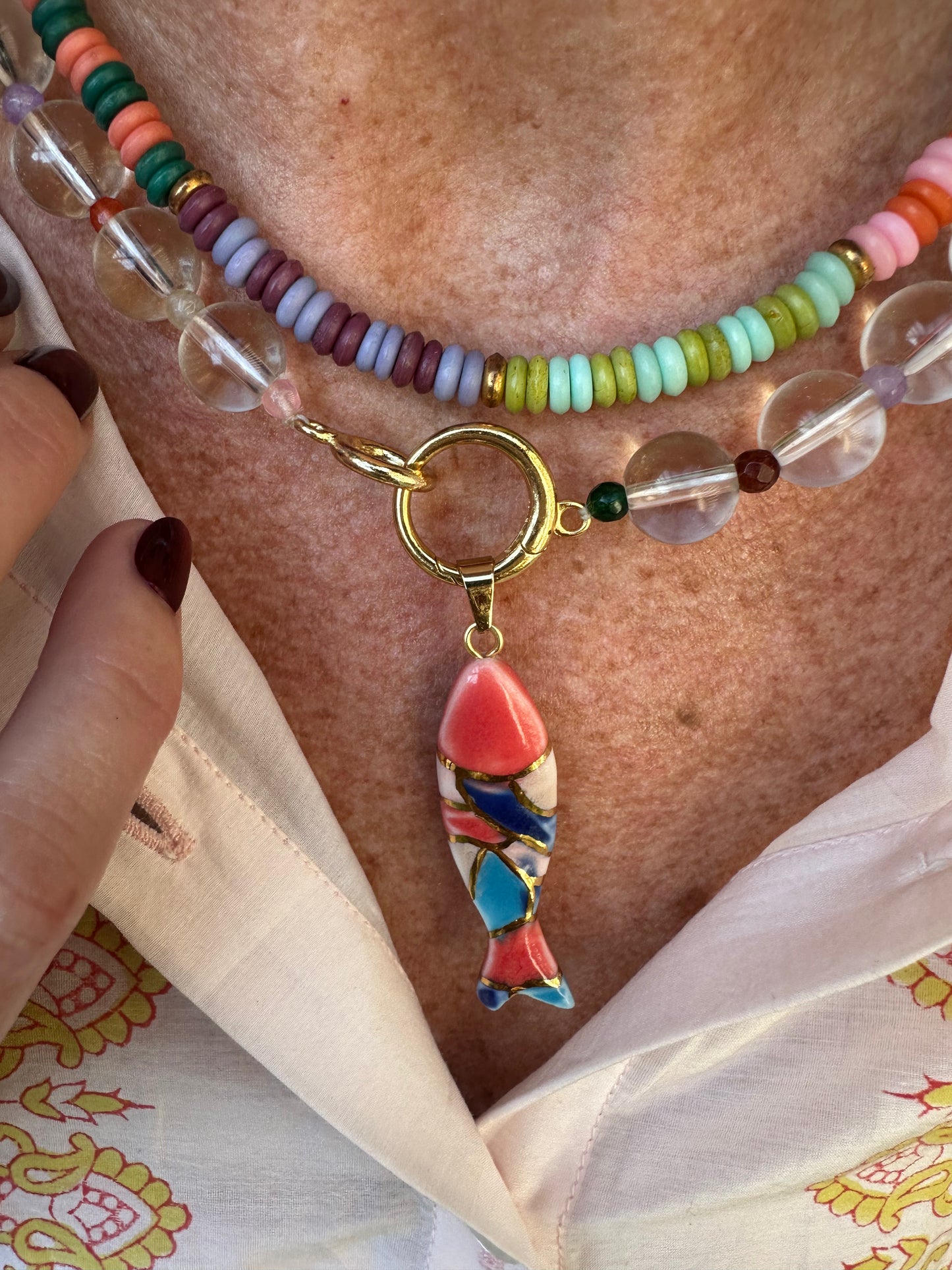 Mosaic Fish Charm