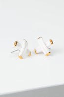 Porcelain Criss-Cross Studs