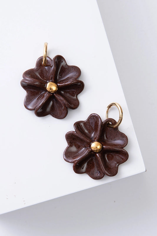 Porcelain Gold Touch Earrings