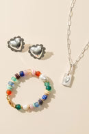 Puffy Scalloped Heart Earrings