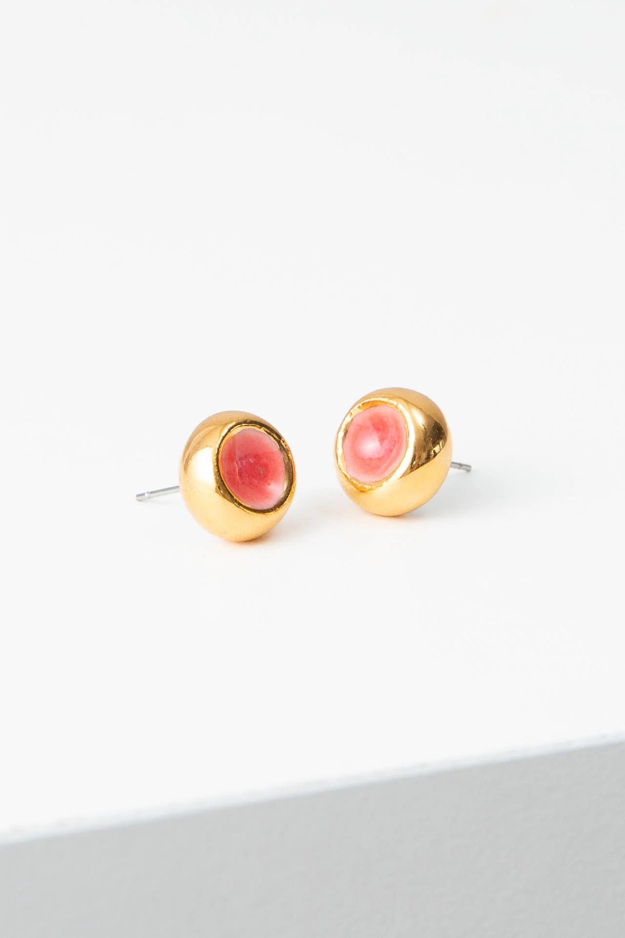 Sculpted Porcelain Studs, Coral