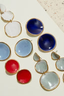 Stacked Spheres Earrings, Blue Sage