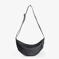 Pebbled Leather Moon Sling - Black