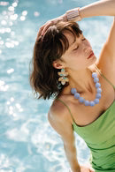 Beaded Lotus Earrings