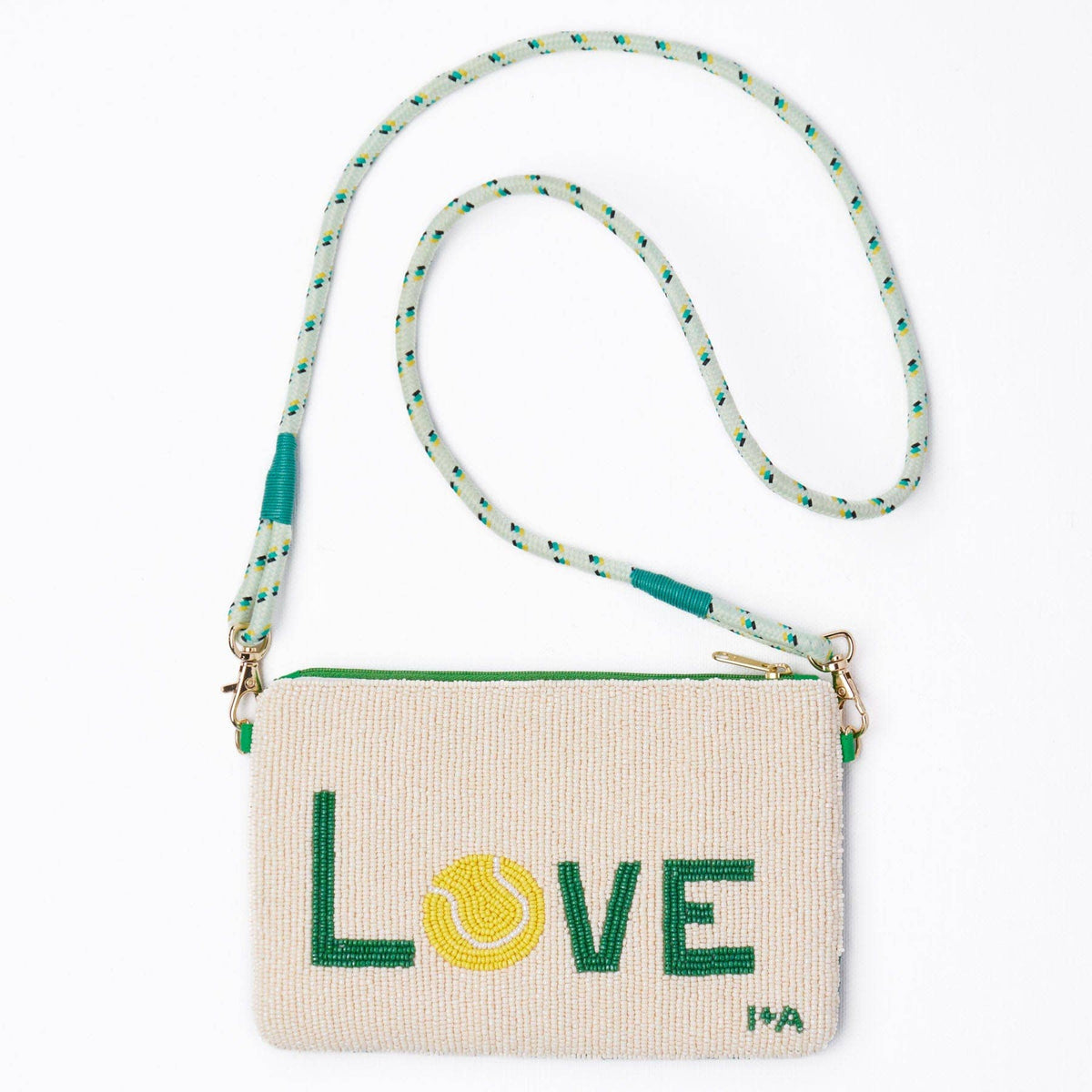 Leila Tennis Seed Bead Clutch With Strap Wholesale