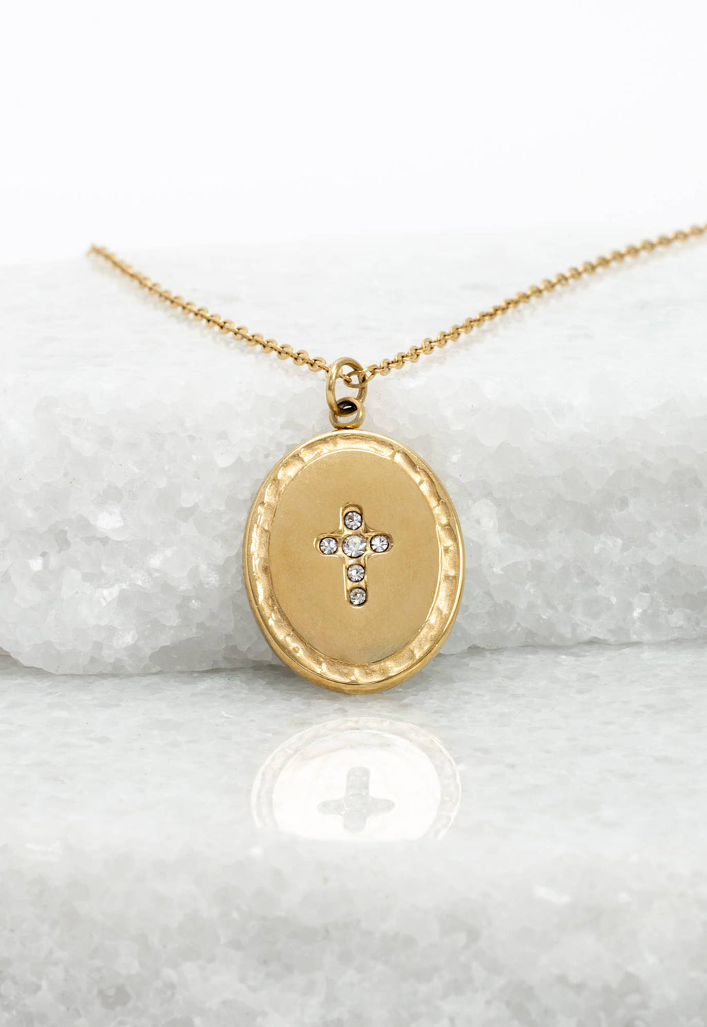 Shine Bright Cross Pendant in Mint