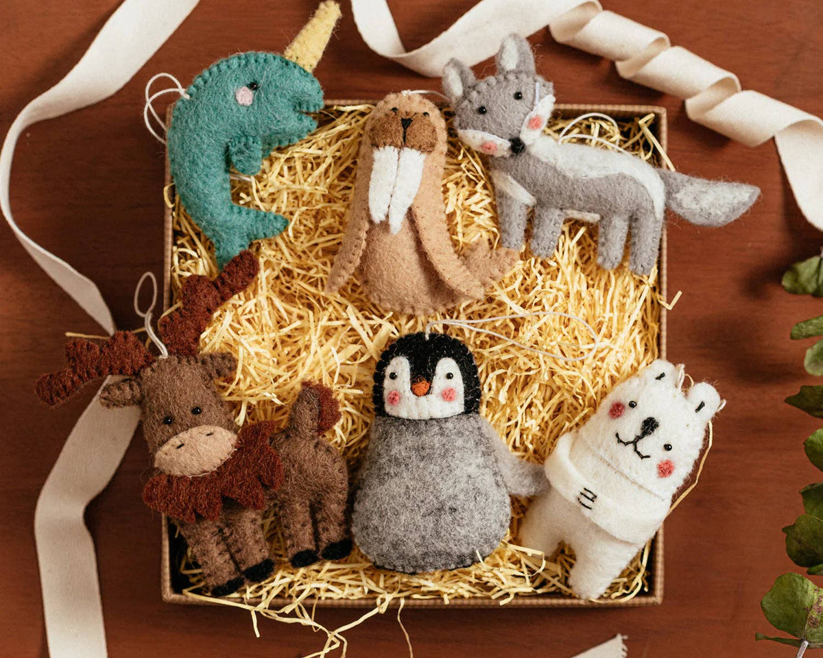 Felt Arctic Animal Ornaments