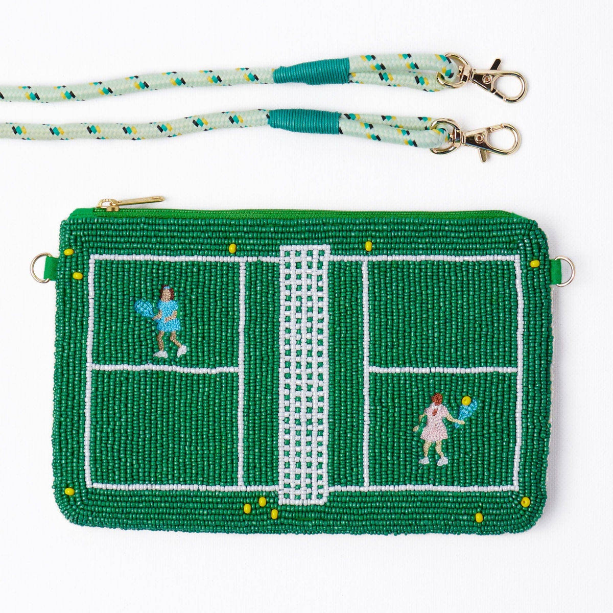 Leila Tennis Seed Bead Clutch With Strap Wholesale