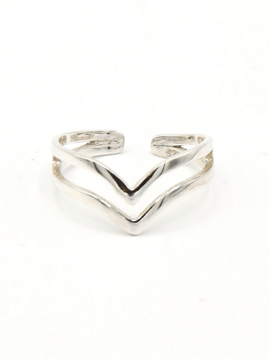 Double V Sterling Silver Ring