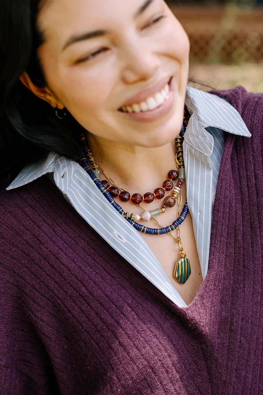 Lucid Glass Necklace, Amber