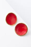 Mini Halo Earrings, Red
