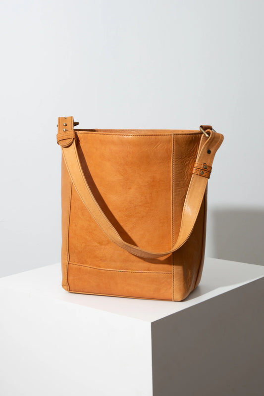 Modern Leather Bucket Tote