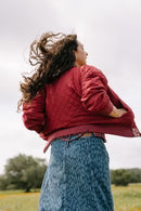 Quilted Bomber Jacket, Floral Ikat