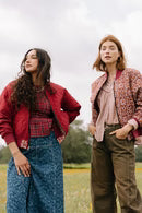Quilted Bomber Jacket, Floral Ikat