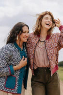 Quilted Bomber Jacket, Floral Ikat