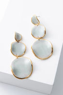 Stacked Spheres Earrings, White