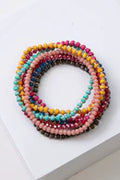 Tiny Paper Bead Bracelet Set of 8