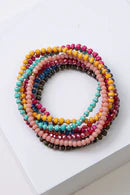 Tiny Paper Bead Bracelet Set of 8