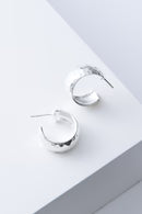 Wide Hammered Hoops